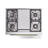 ILVE UN36FQNMPMBGLP Nostalgie II Noblesse 36 inch Dual Fuel Range (Liquid Propane, Solid Door, Midnight Blue, Brass)