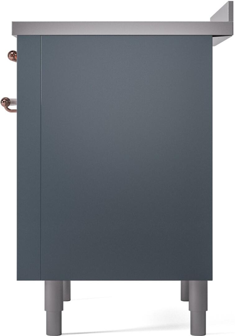 Nostalgie II 36 Inch Electric Freestanding Range in Blue Grey with Copper Trim