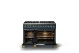 48"W. Dual Fuel Range (Burner: 8b, Finish: Squall, Trim: Brushed Brass, Fuel: Propane)