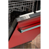 ZLINE 18 in. Compact Top Control Dishwasher with Stainless Steel Tub and Traditional Handle, 52dBa (DW-18) [Color: Red Gloss]