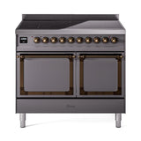 ILVE UNDI406QNMPMGB Nostalgie II Noblesse 40 inch Induction Range (Solid Door, Graphite Matte, Burnished)