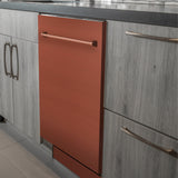 ZLINE 24 in. Top Control Dishwasher with Stainless Steel Tub and Traditional Style Handle, 52dBa (DW-24) [Color: Copper]