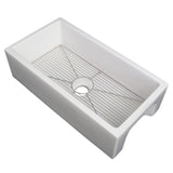 ZLINE 36" Venice Farmhouse Reversible Fireclay Sink (FRC5122) [Color: White Gloss]