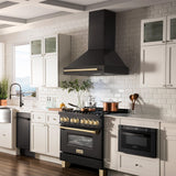 ZLINE 36 in. Autograph Edition Black Stainless Steel Range Hood with Handle (BS655Z-36) [Color: Gold]