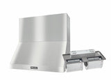 DAR 1230 Set 16 Wall-Mounted Range Hood with Extraction Mode with integrated XXL motor including 18" chimney cover.