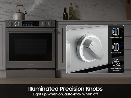 Bespoke Smart Slide-in Electric Range Pro Style Elite Design  Illuminated Knobs  Air Fry Max