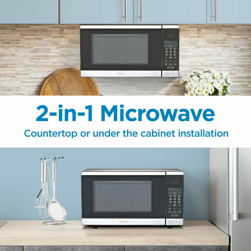 Danby Designer 0.7 cu. ft. Space Saving Under the Cupboard Microwave in Stainless Steel