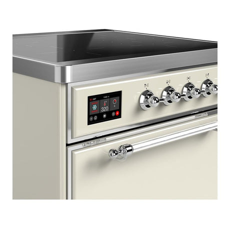 ILVE UMIB30QNR3AWC Majestic III 30 inch Induction Range with 4 Elements, 4 cu. ft. Oven Capacity (Solid Door, Antique White, Chrome)