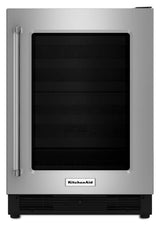 24" Undercounter Refrigerator with Glass Door - Stainless Steel
