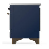 ILVE UMDIB40NR3MBB Majestic III 40 inch Induction Range with 6 Elements, 3.82 cu. ft. Total Oven Capacity (Triple Glass Door, Midnight Blue, Burnished)
