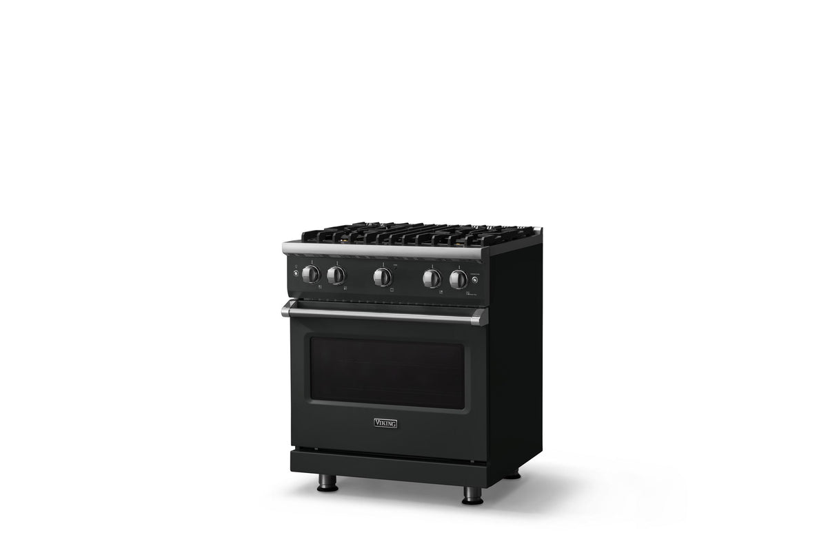 30"W. Sealed Burner Gas Range (Finish: Antique Bronze, Trim: Polished Chrome, Fuel: Natural Gas)