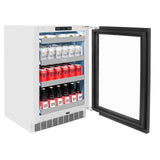 ZLINE 24 In. Touchstone Beverage Fridge with Panel-Ready Glass Door and Matte Black Handle (RBSPOZ-24-MB)