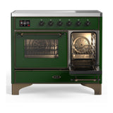 ILVE UMDIB40NR3EGB Majestic III 40 inch Induction Range with 6 Elements, 3.82 cu. ft. Total Oven Capacity (Triple Glass Door, Emerald Green, Burnished)