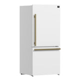 Forno Milano 2-Piece 62-Inch Freestanding Dual Bottom Freezer Refrigerator, White - 34.4 cu.ft, Touch Control, Ice Maker