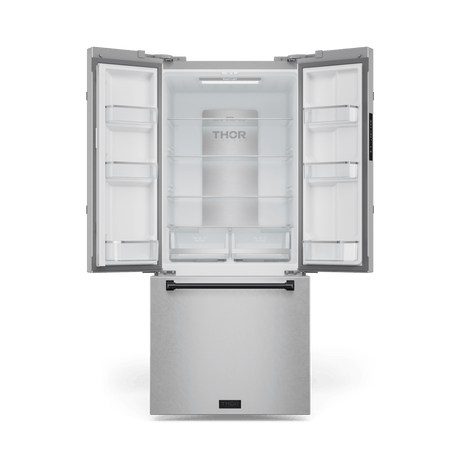 30 Inch 17.5 Cu Ft French Door Counter Depth Refrigerator With Ice Maker In Stainless Steel/black  Gordon Ramsay Series