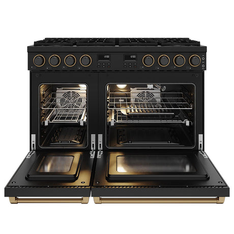 48 Inch Contemporary Professional Liquid Propane Range In Liquid Propane Black/bronze