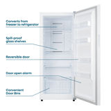 Element 14.0 cu. ft. Upright Convertible Freezer / Refrigerator - White, ENERGY STAR (EUF14CEEW)
