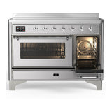 ILVE UMIB48NR3SSC Majestic III 48 inch Induction Range with 6 Elements, 5.02 cu. ft. Total Oven Capacity (Triple Glass Door, Stainless Steel, Chrome)