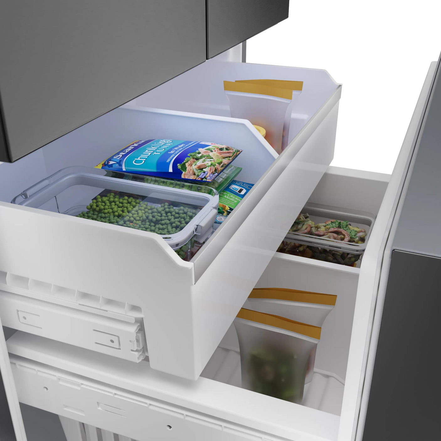 500 Series French Door Bottom Mount Refrigerator 36" Black Stainless Steel, Total No Frost