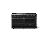 60"W. Sealed Burner Gas Range (Finish: Onyx, Trim: Polished Chrome, Fuel: Natural Gas)