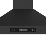 Forno Venezia 36 Inch Wall-Mounted Range Hood in Black with Touch Controls and Baffle Filters
