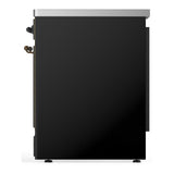 ILVE UMIB30QNR3BKB Majestic III 30 inch Induction Range with 4 Elements, 4 cu. ft. Oven Capacity (Solid Door, Glossy Black, Burnished)