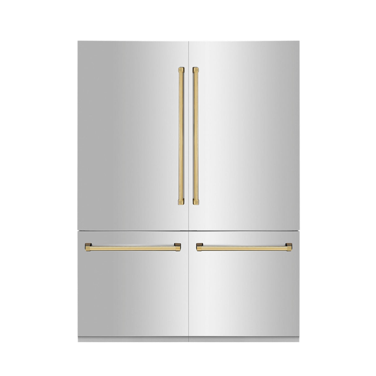 ZLINE 60" Autograph Edition 32.2 cu. ft. Built-in 4-Door French Door Refrigerator with Internal Water and Ice Dispenser in Stainless Steel with Polished Gold Accents (RBIVZ-304-60-G)