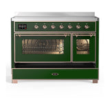 ILVE UMIB48NR3EGP Majestic III 48 inch Induction Range with 6 Elements, 5.02 cu. ft. Total Oven Capacity (Triple Glass Door, Emerald Green, Copper)