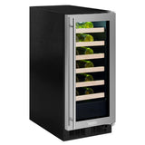 15-In Built-In High Efficiency Single Zone Wine Refrigerator with Door Style - Stainless Steel Frame Glass, Door Swing - Right