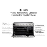 Verona Ultima 48" Induction Range with 7 Elements, Griddle and 6.5 cu. Ft. Oven Capacity in Stainless Steel