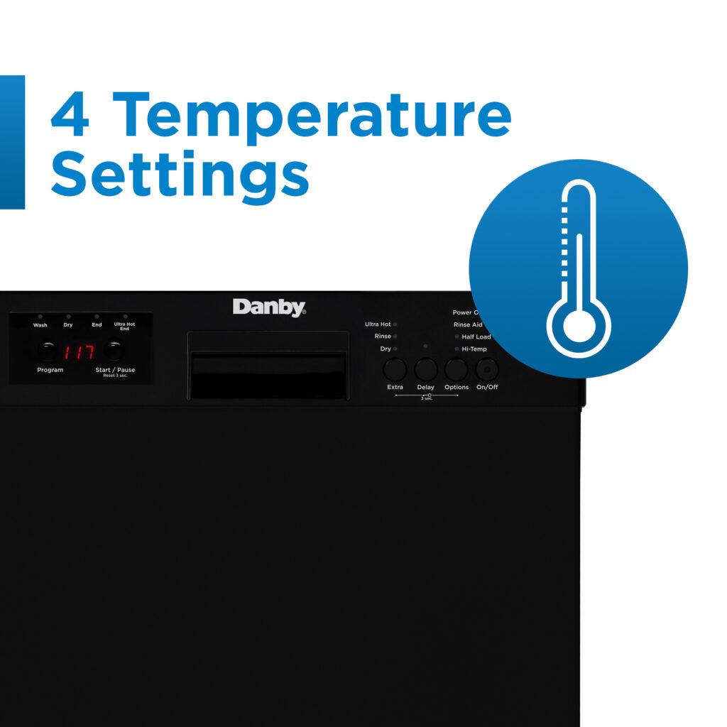 Danby 18" Wide Built-in Dishwasher in Black