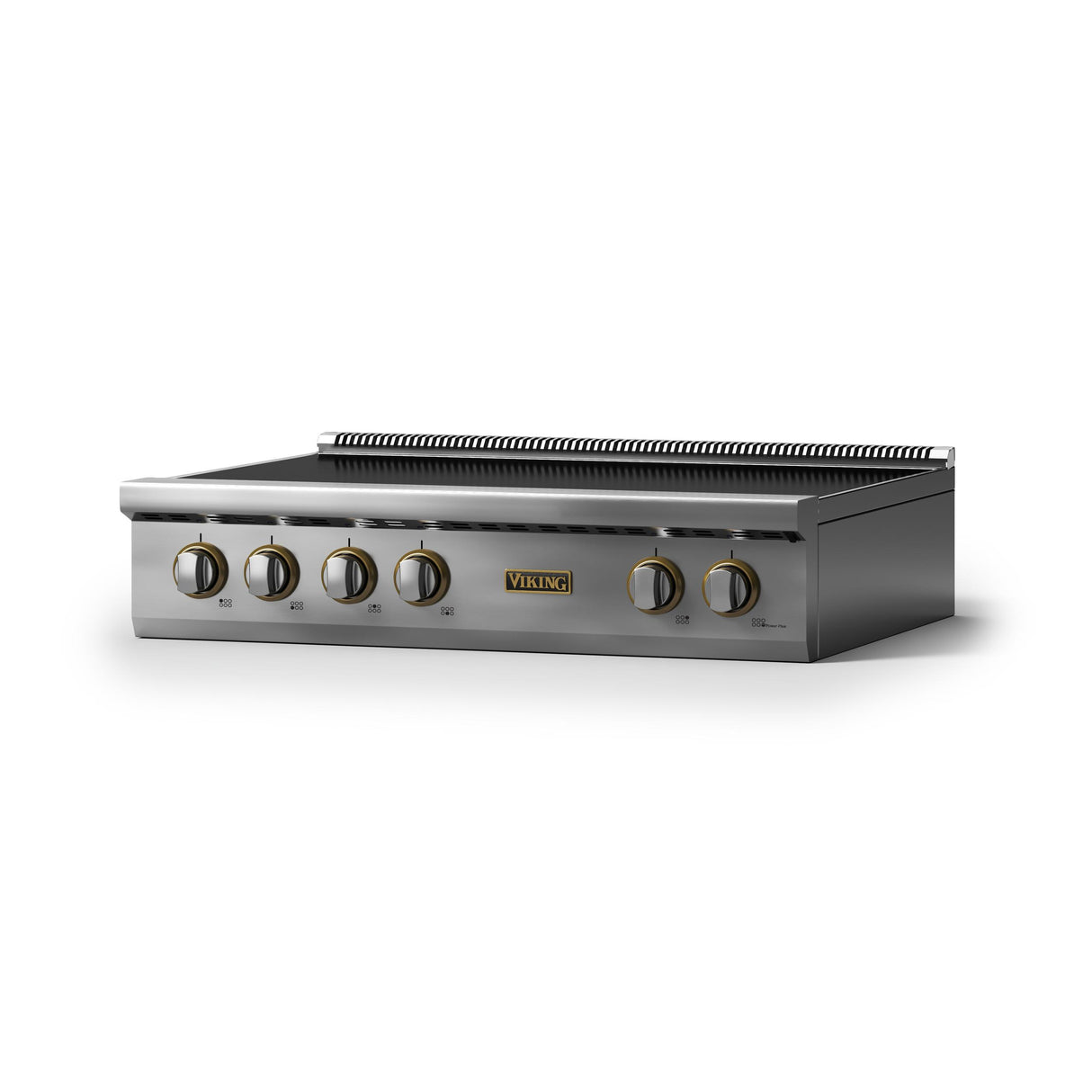 36"W. Induction Rangetop (Finish: Stainless Steel, Trim: Brushed Brass)