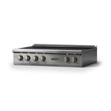 36"W. Induction Rangetop (Finish: Stainless Steel, Trim: Brushed Brass)