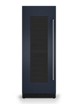 30"W. Integrated Wine Cellar Door Panel - Slate Blue Left Hinge