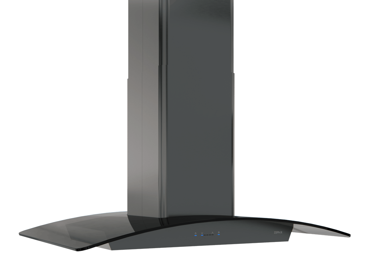 Ravenna, Island, 90cm, Blk SS, 600 CFM