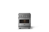 30"W. Induction Range (Finish: Stainless Steel, Trim: Polished Chrome)