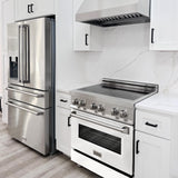 ZLINE 30" 4.0 cu. ft. Induction Range with a 4 Element Stove and Electric Oven in Stainless Steel (RAIND-30) [Color: White Matte]