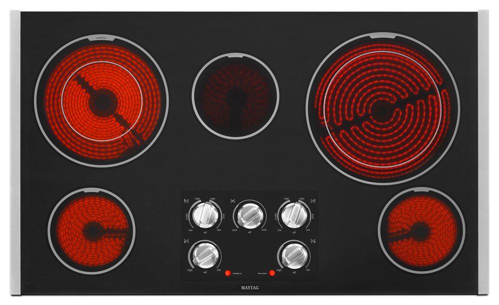 36-inch Wide Electric Cooktop with Dual-Choice Elements