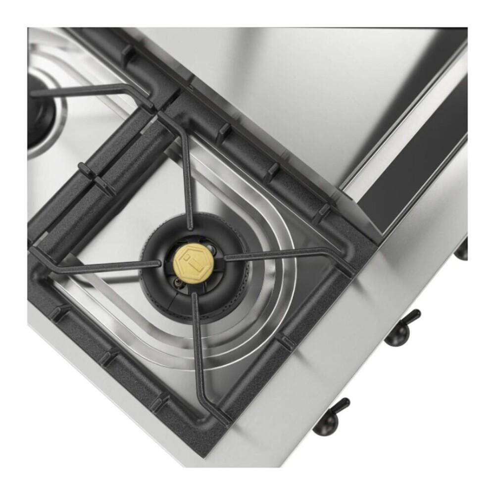 ILVE UHCP48FNSSB Nostalgie II 48 inch Built-In Gas Rangetop with Griddle, in Stainless Steel (Natural Gas, Burnished)