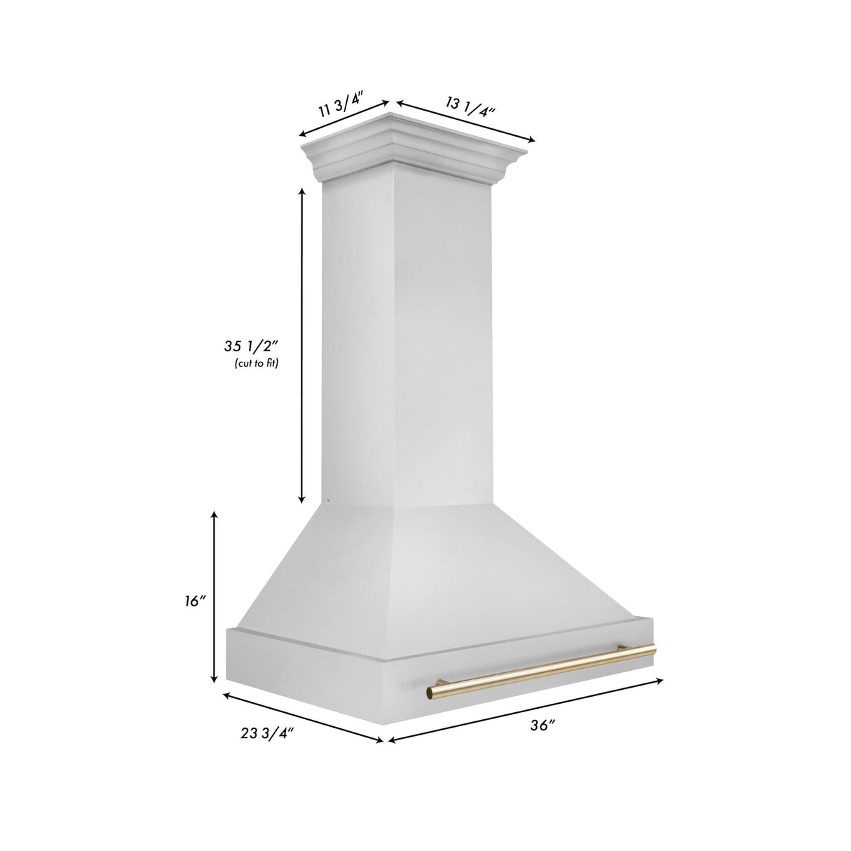 36 in. ZLINE Autograph Edition Stainless Steel Range Hood with Stainless Steel Shell and Handle (8654STZ-36) [Color: Matte Black]