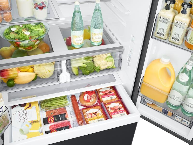 32 cu. ft. Mega Capacity 3-Door French Door Refrigerator with Dual Auto Ice Maker in Matte Black Steel