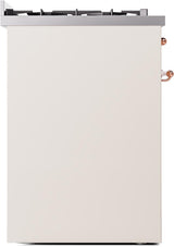 Nostalgie II 30 Inch Dual Fuel Natural Gas Freestanding Range in Antique White with Copper Trim