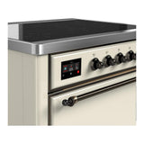 ILVE UMIB36QNR3AWB Majestic III 36 inch Induction Range with 6 Elements, 3.5 cu. ft. Total Oven Capacity (Solid Door, Antique White, Burnished)
