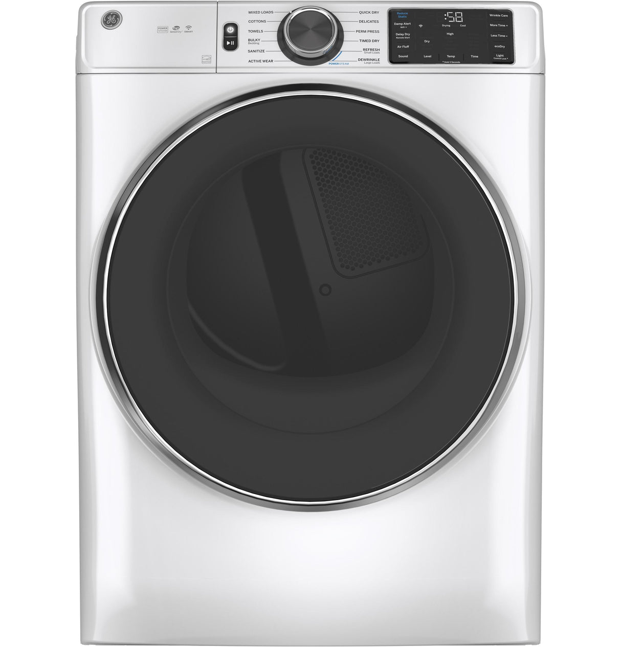 GE® ENERGY STAR® 7.8 cu. ft. Capacity Smart Front Load Gas Dryer with Steam and Sanitize Cycle