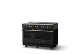 48"W. Induction Range (Finish: Onyx, Trim: Brushed Brass)