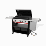 Slate® 30" Rust-Resistant Griddle with Extendable Side Table (Natural Gas) - Black