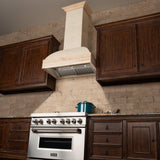 ZLINE Unfinished Wooden Wall Mount Range Hood - Includes Remote Blower (369UF-R) [Size: 42 Inch, CFM: 400]