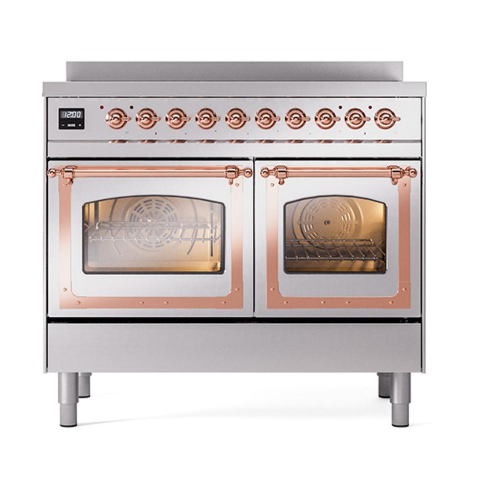 ILVE UNDI406NMPSSP Nostalgie II Noblesse 40 inch Induction Range (Triple Glass Door, Stainless Steel, Copper)