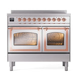 ILVE UNDI406NMPSSP Nostalgie II Noblesse 40 inch Induction Range (Triple Glass Door, Stainless Steel, Copper)