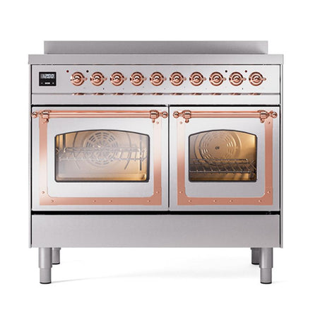 ILVE UNDI406NMPSSP Nostalgie II Noblesse 40 inch Induction Range (Triple Glass Door, Stainless Steel, Copper)